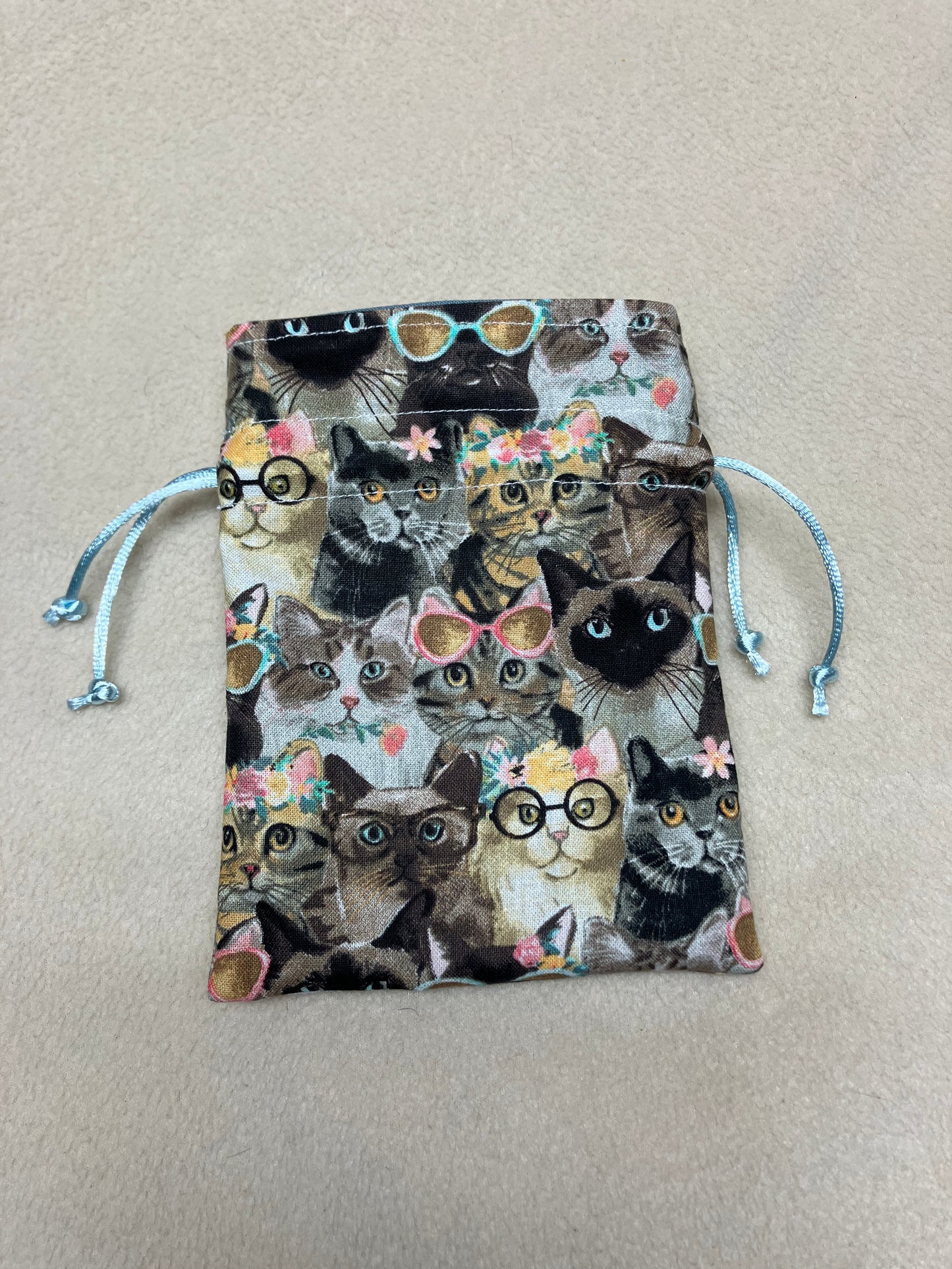 Cats with Glasses - Drawstring Pouch