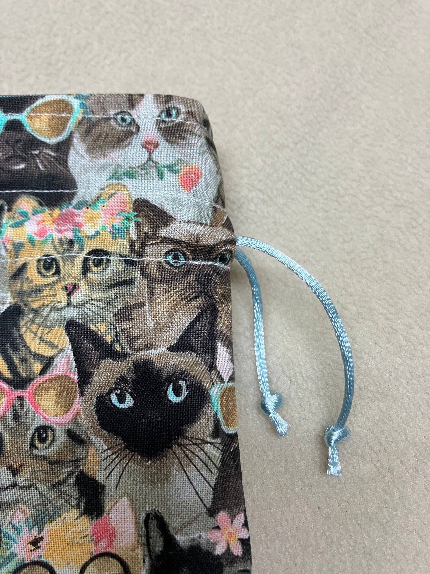 Cats with Glasses - Drawstring Pouch
