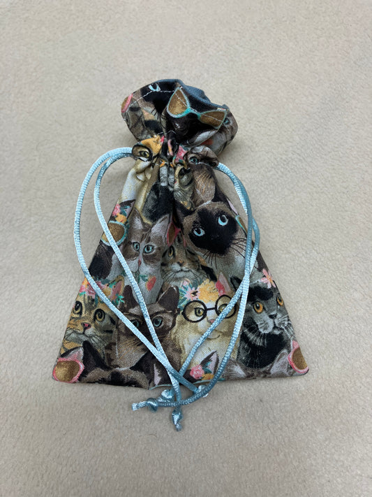 Cats with Glasses - Drawstring Pouch