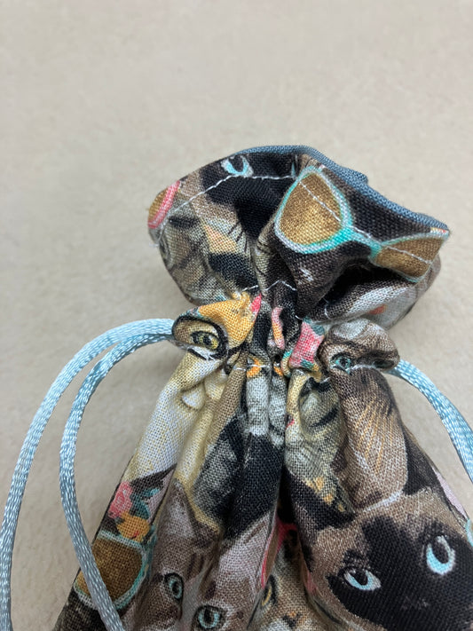 Cats with Glasses - Drawstring Pouch