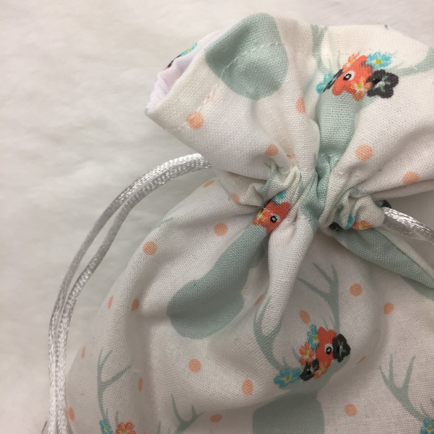 Flower Crown Deer - Drawstring Pouch