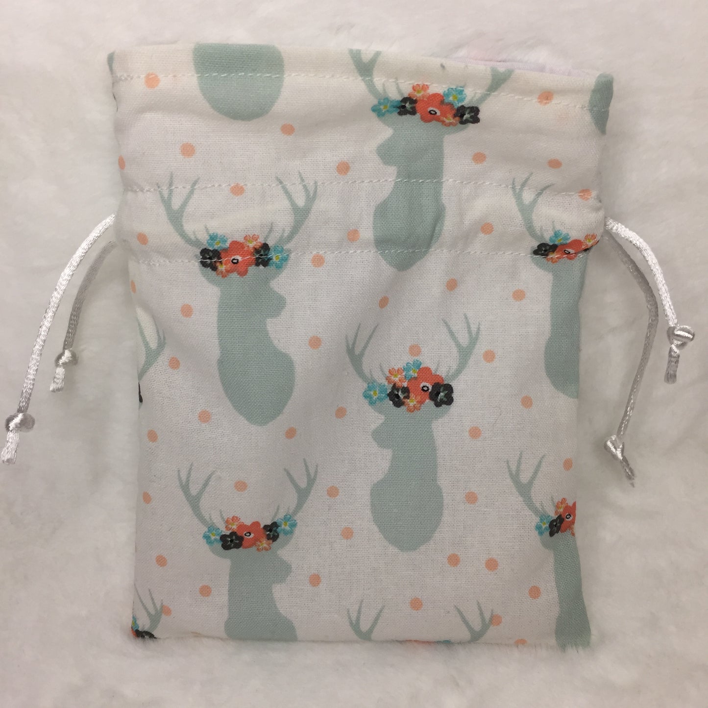 Flower Crown Deer - Drawstring Pouch