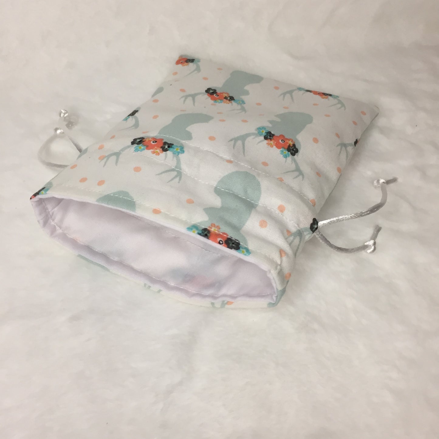 Flower Crown Deer - Drawstring Pouch