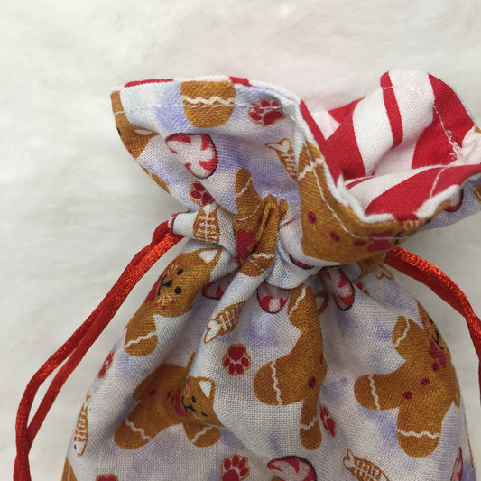 Gingerbread Cats - Drawstring Pouch