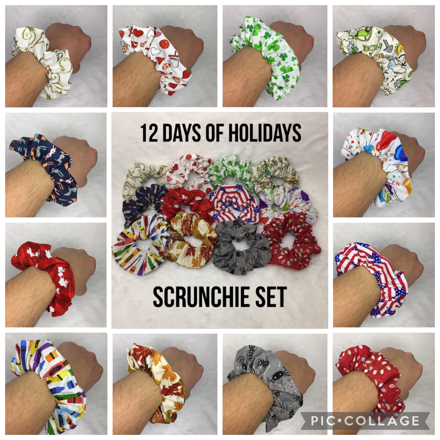 Twelve Days of Holidays - Scrunchie Set