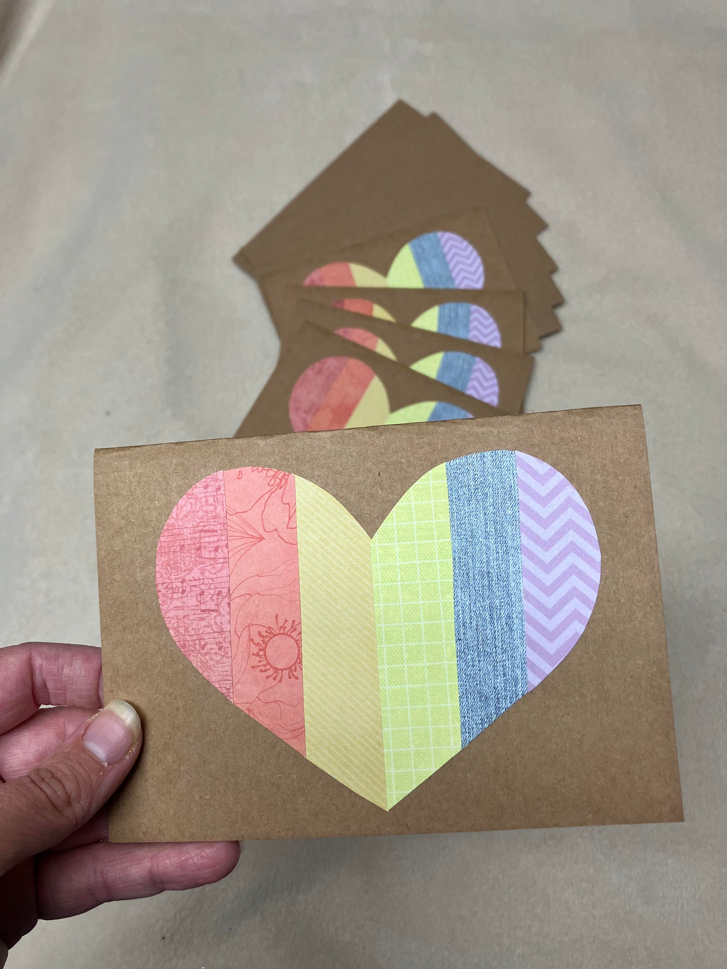 Rainbow Pastel Heart - Greeting Card