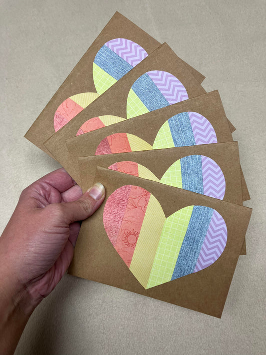 Rainbow Pastel Heart - Greeting Card